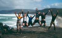 Happy group of trekkers on the South Coast Track |  <i>Anne Jordan</i>