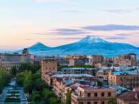 Looking over historic Yerevan toward Mount Ararat.